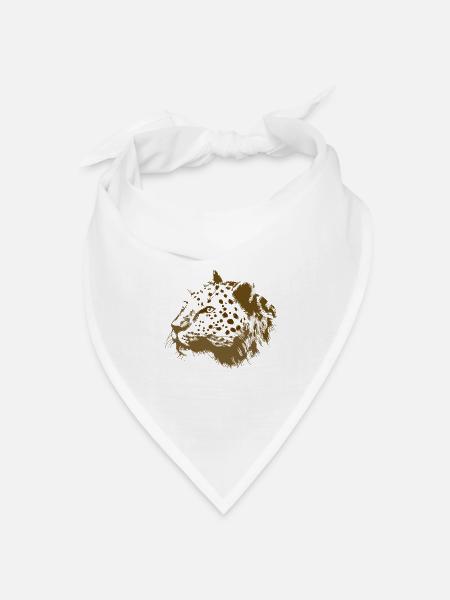Tierischer Löwenkopf im Digitalstil - Bandana Dreieckstuch - Weiß