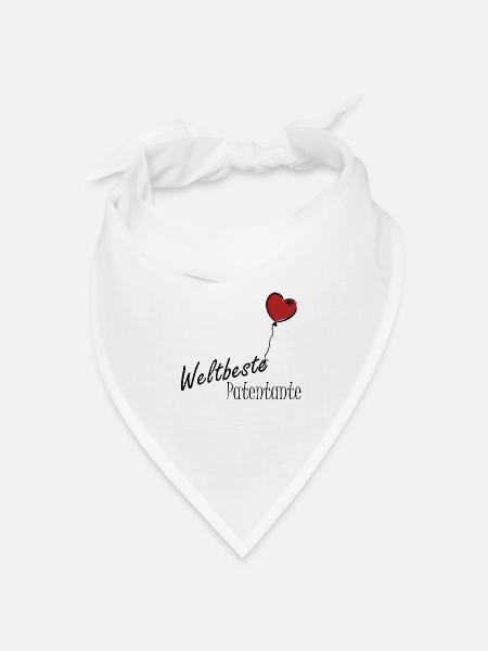 Weltbeste Patentante - Bandana Dreieckstuch - Weiß