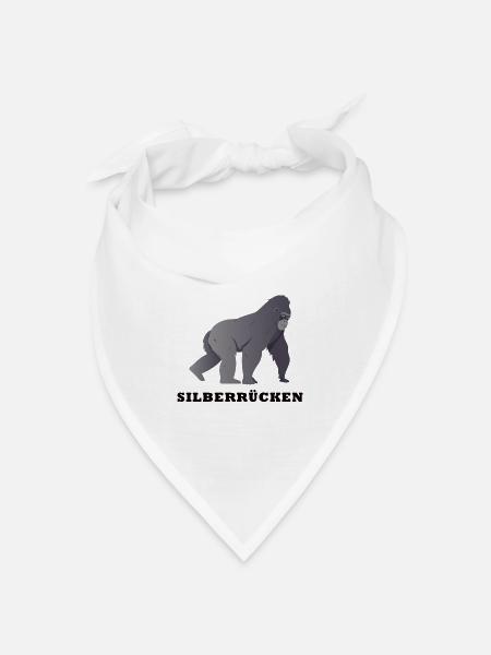 Silberrücken | Gorilla - Bandana Dreieckstuch - Weiß