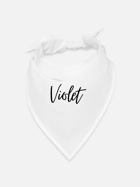 Violett - Bandana Dreieckstuch - Weiß