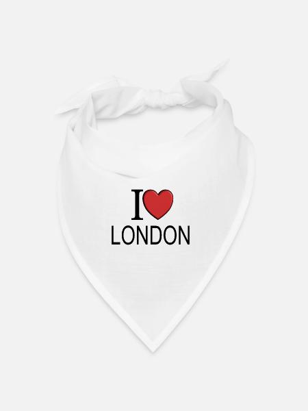 I love London - Bandana Dreieckstuch - Weiß