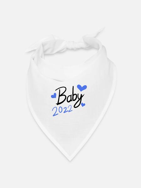 Baby 2022 - Neugeborenes 2022 - Bandana Dreieckstuch - Weiß