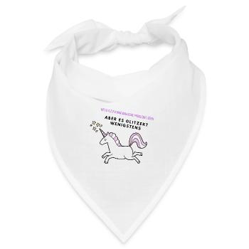 Glitzer Einhorn - Bandana Dreieckstuch - Weiß - Vorne