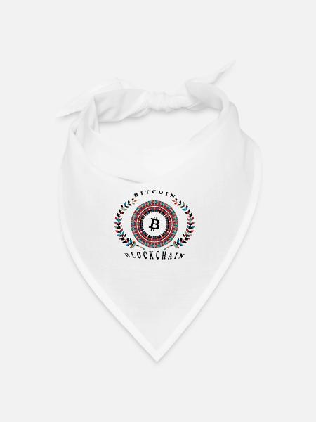 Bitcoin Blockchain - Bandana Dreieckstuch - Weiß