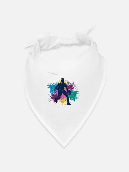 Basketball Grungy Farbspritzer - Bandana Dreieckstuch - Weiß