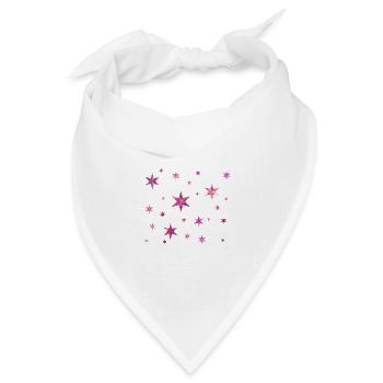 Funny Brillante Glitzer Sterne - Bandana Dreieckstuch - Weiß - Vorne