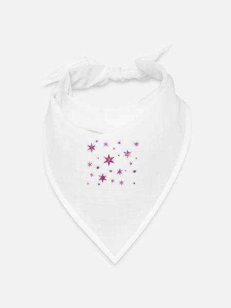 Funny Brillante Glitzer Sterne - Bandana Dreieckstuch - Weiß