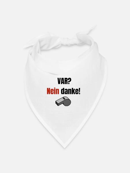 Fußball Tradition Schiedsrichter VAR nein Danke - Bandana Dreieckstuch - Weiß