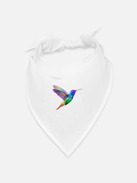 Ein wunderschöner Kolibri in knalligen Farben - Bandana Dreieckstuch - Weiß