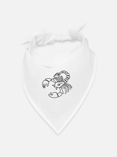 Skorpion - Bandana Dreieckstuch - Weiß