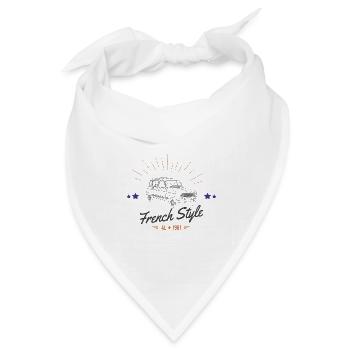 Französischer Stil - 4L 1961 - Bandana Dreieckstuch - Weiß - Vorne