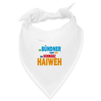 An Bündner kennt nur ein schmärz Haiweh - Bandana Dreieckstuch - Weiß - Vorne