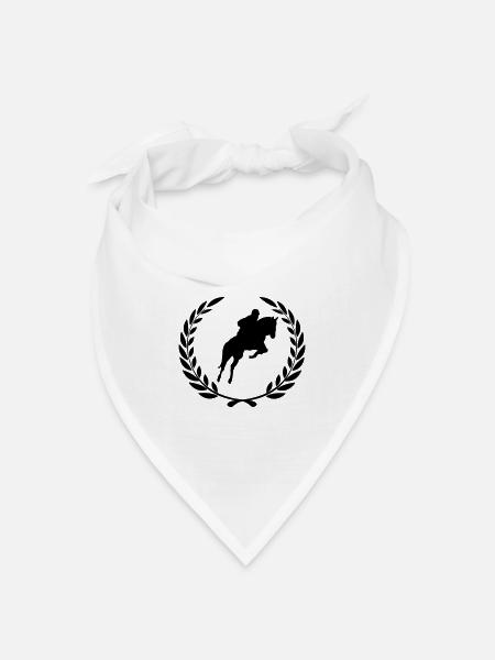Sportpreis Lorbeerkranz-Springreiter - Bandana Dreieckstuch - Weiß