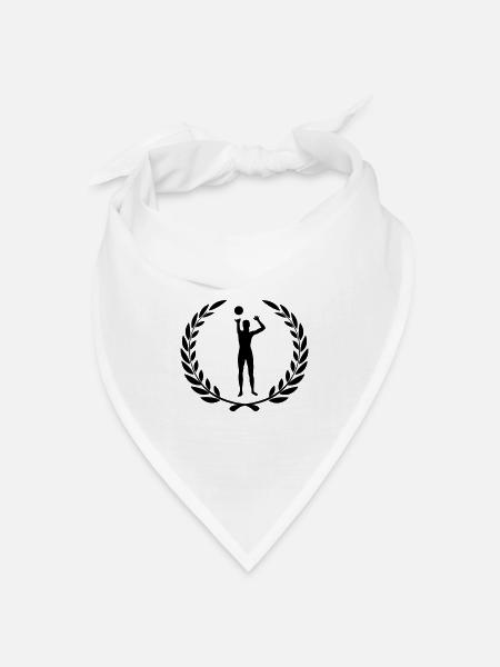 Sportpreis Lorbeerkranz Volleyball 3 - Bandana Dreieckstuch - Weiß