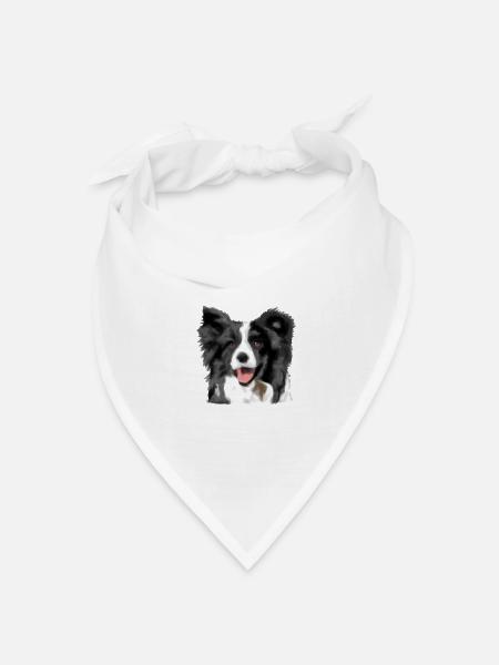 Border Collie - Bandana Dreieckstuch - Weiß