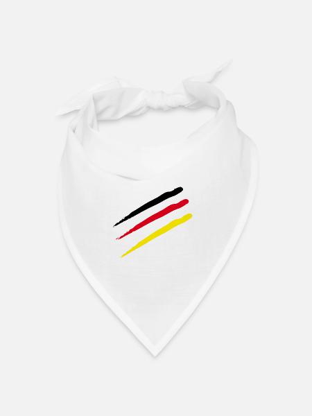 Deutschland Streifen Kratzspuren - Bandana Dreieckstuch - Weiß