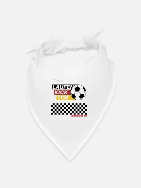 Fußball spielen - Bandana Dreieckstuch - Weiß