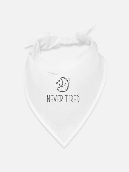 Never Tired Mond zzz - Bandana Dreieckstuch - Weiß