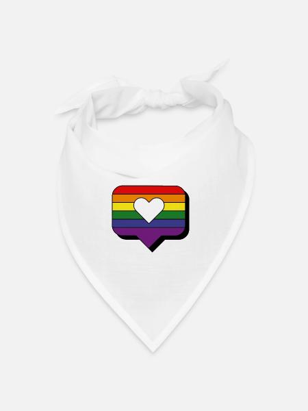 I love Pride - Bandana Dreieckstuch - Weiß