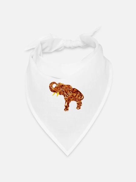 Edelfant Elefant - Bandana Dreieckstuch - Weiß