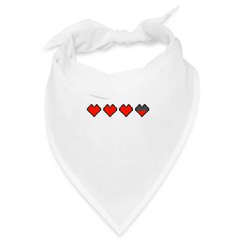 Retro 8-Bit Health Bar - Bandana Dreieckstuch - Weiß - Vorne
