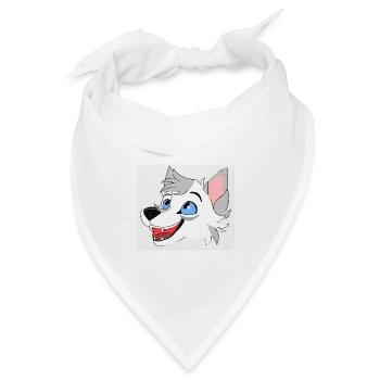 Lächelnder Wolf - Bandana Dreieckstuch - Weiß - Vorne