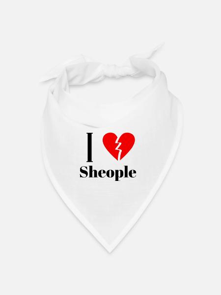 Ironisches Sheople design Statement - Bandana Dreieckstuch - Weiß
