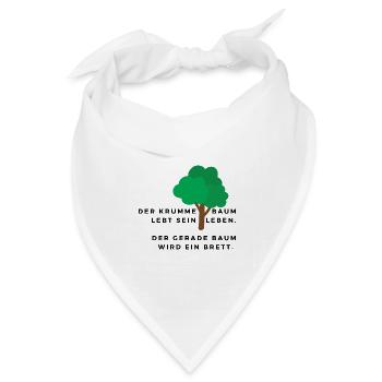 Der krumme Baum - Bandana Dreieckstuch - Weiß - Vorne