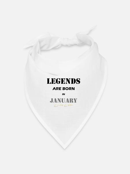 January Legends Geschenk black - Bandana Dreieckstuch - Weiß