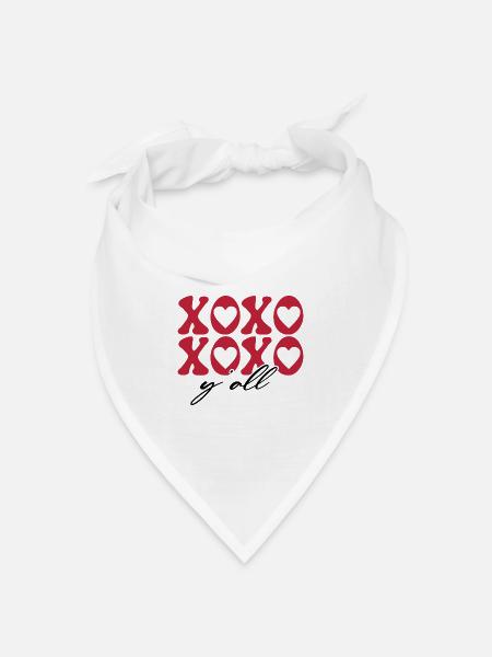 Xoxo Valentinstag - Bandana Dreieckstuch - Weiß