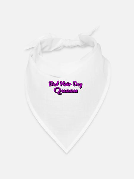 Bad Hair Day Queen - Bandana Dreieckstuch - Weiß
