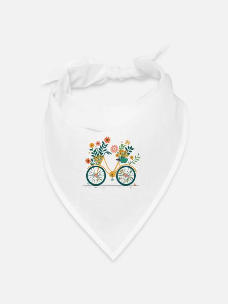 Süße Abenteuer Blumenrad Tour 6 - Bandana Dreieckstuch - Weiß