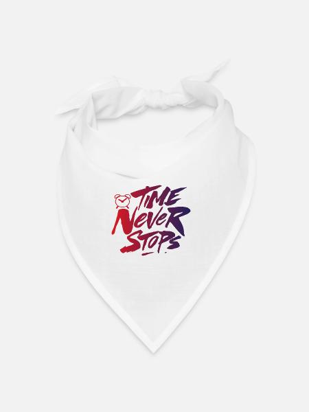 Time never Stops - Bandana Dreieckstuch - Weiß