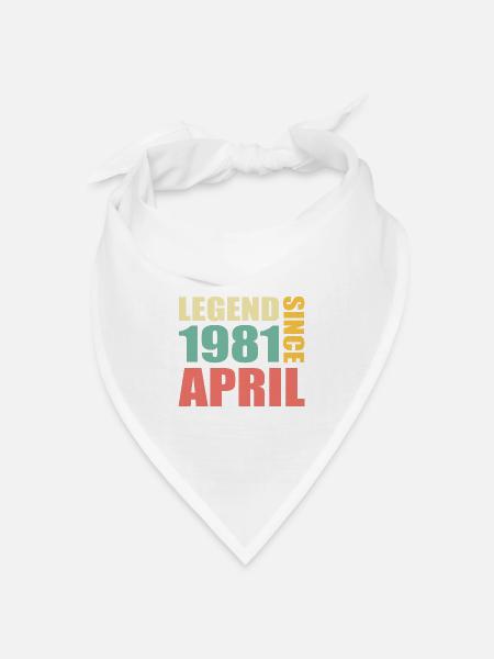 42. Geburtstag April Jahrgang 1981 Geschenkidee - Bandana Dreieckstuch - Weiß
