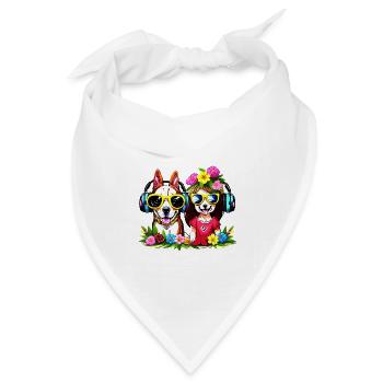 Happy Hund - Bandana Dreieckstuch - Weiß - Vorne