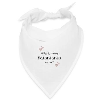 Willst du meine Patentante werden - Bandana Dreieckstuch - Weiß - Vorne