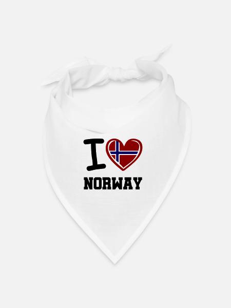i love norway - Bandana Dreieckstuch - Weiß