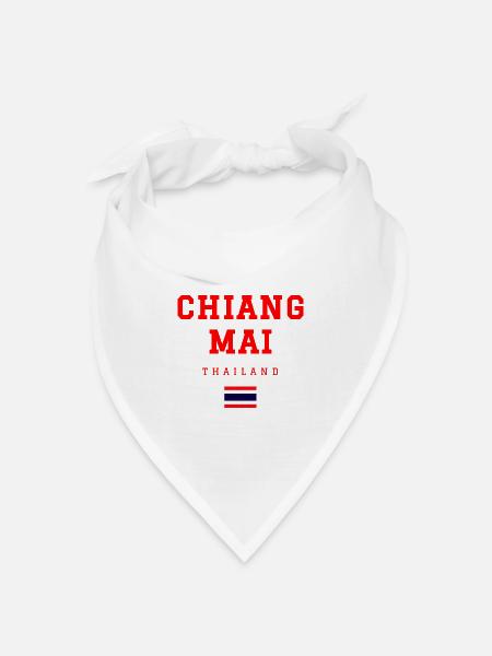 Chiang Mai Thailand - Bandana Dreieckstuch - Weiß