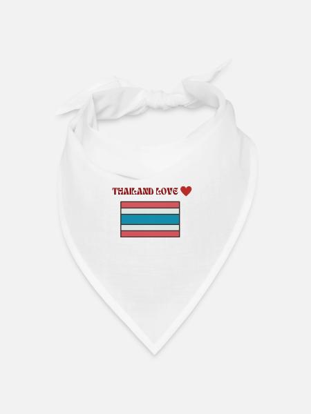 Thailand Love - Bandana Dreieckstuch - Weiß