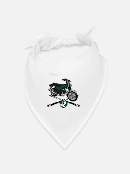 S51 (billardgrün) // Illustration - Bandana Dreieckstuch - Weiß