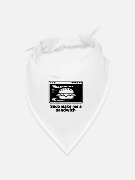 Sudo mach mir ein Sandwich - Bandana Dreieckstuch - Weiß