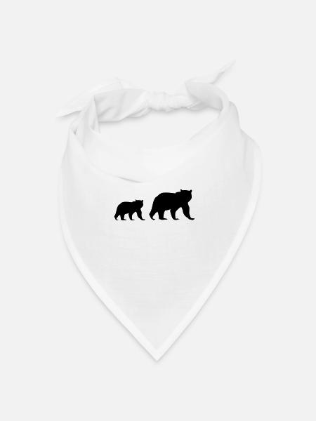 bären - Bandana Dreieckstuch - Weiß
