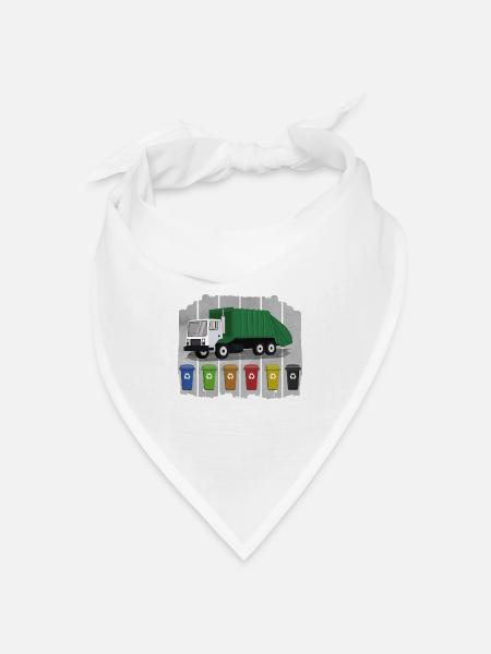 Müllwagen Liebe Müllabfuhr Kind Junge I Geschenk - Bandana Dreieckstuch - Weiß