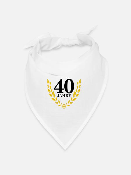Jubiläum 40 Jahre Lorbeerkranz - Bandana Dreieckstuch - Weiß