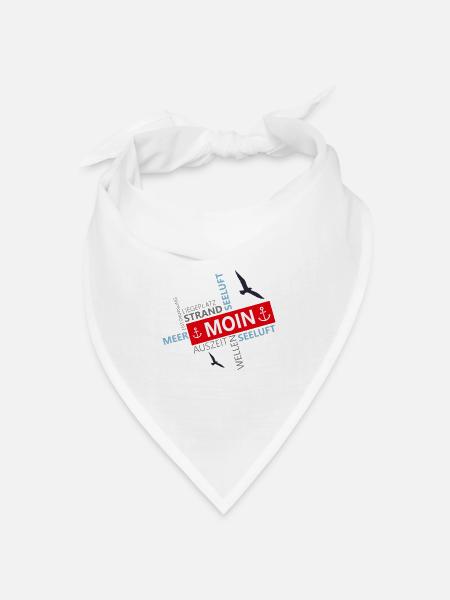 sea, moin, hafen, nordsee - Bandana Dreieckstuch - Weiß