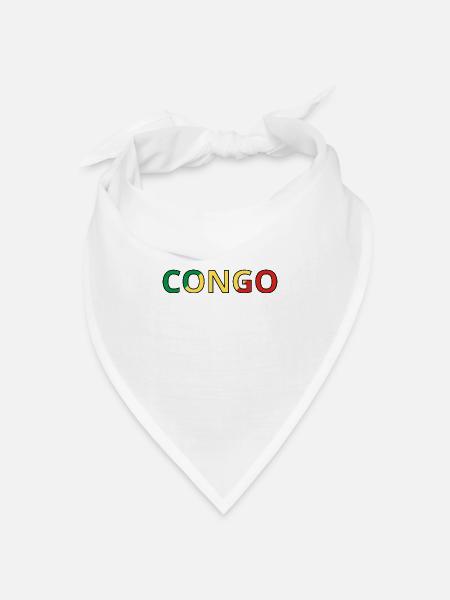 Flagge des Kongo - Bandana Dreieckstuch - Weiß