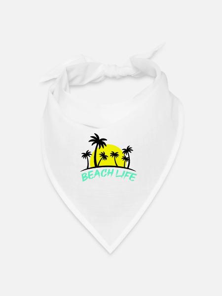 beach life - Bandana Dreieckstuch - Weiß