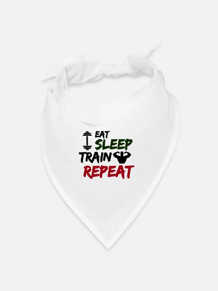 eat sleep train repeat - Bandana Dreieckstuch - Weiß
