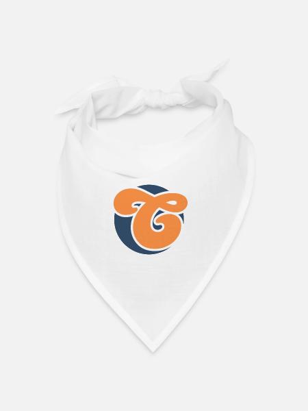 Buchstabe c orange sport - Bandana Dreieckstuch - Weiß