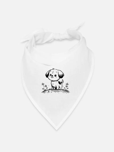 Hund - Bandana Dreieckstuch - Weiß